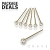100PCS OF 316L SURGICAL STEEL NOSE FISHTAIL WITH CLEAR GEM PACKAGE